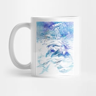 Sirens And Dolphins In Blue Mug